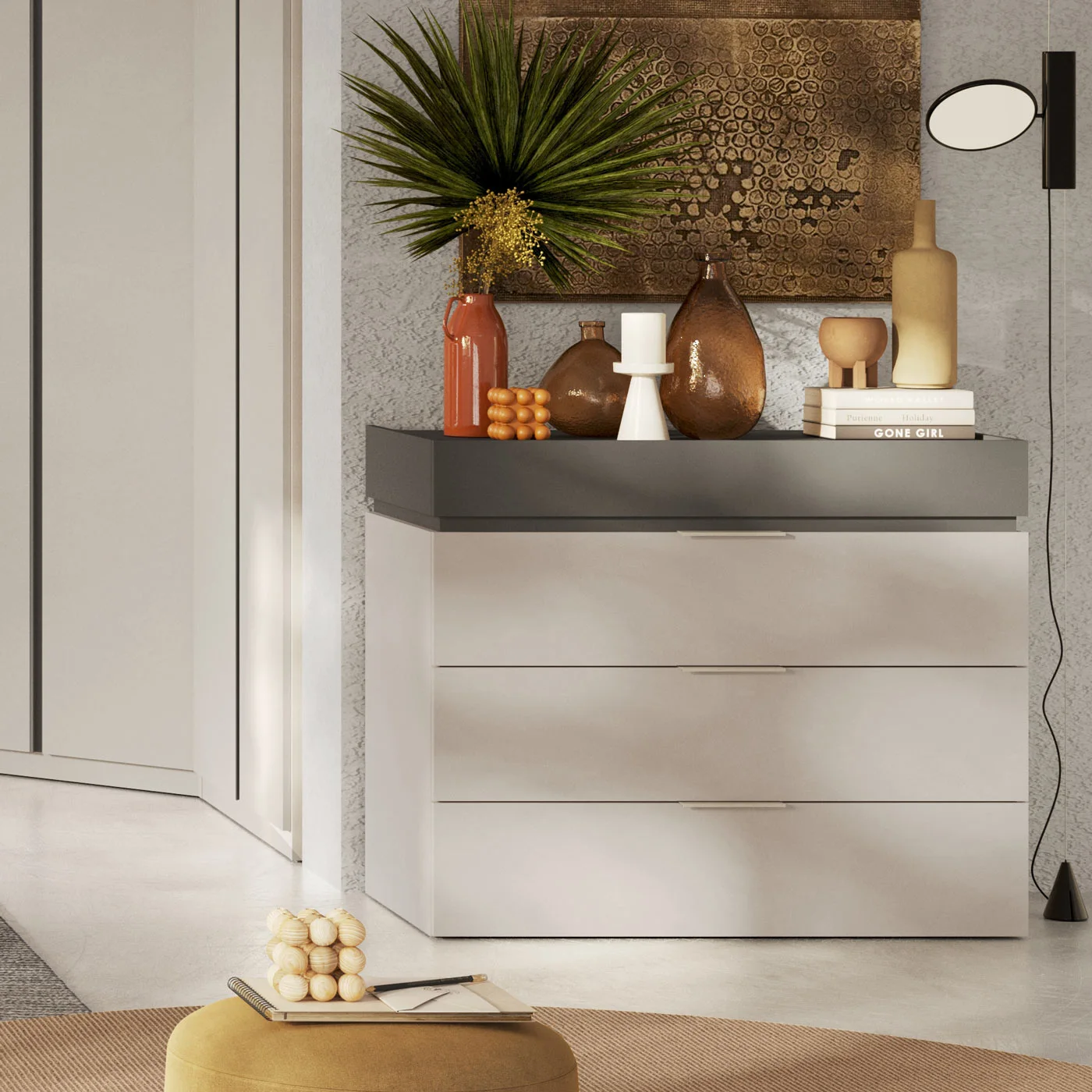 comò cashmere e antracite