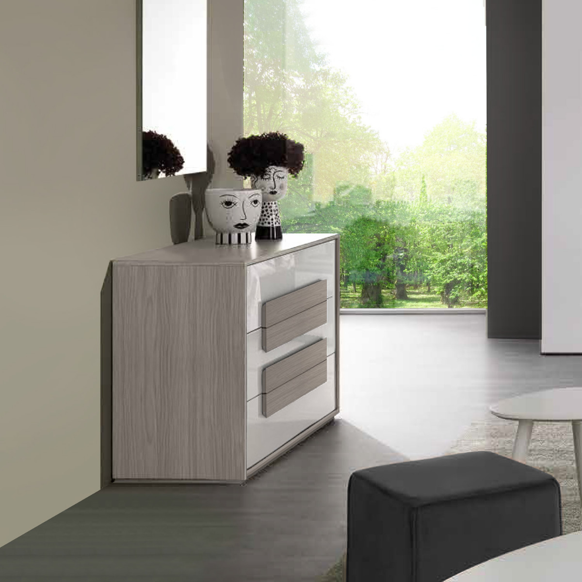 comò economico bianco laccato