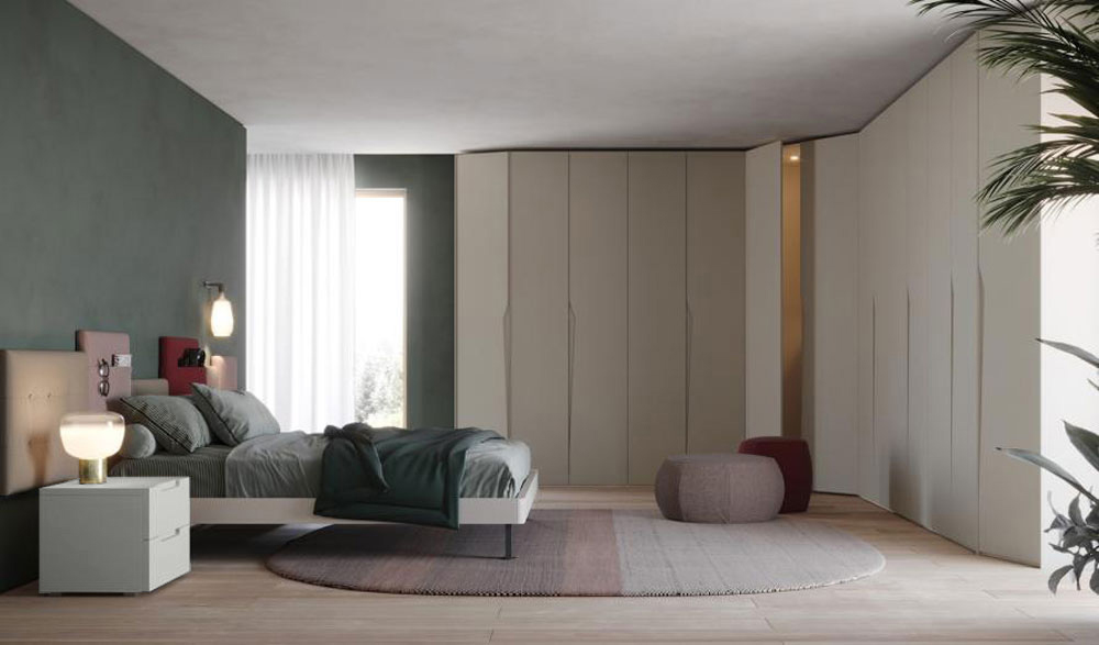 Comodini moderni Collezione Orizzonte, finitura Tele