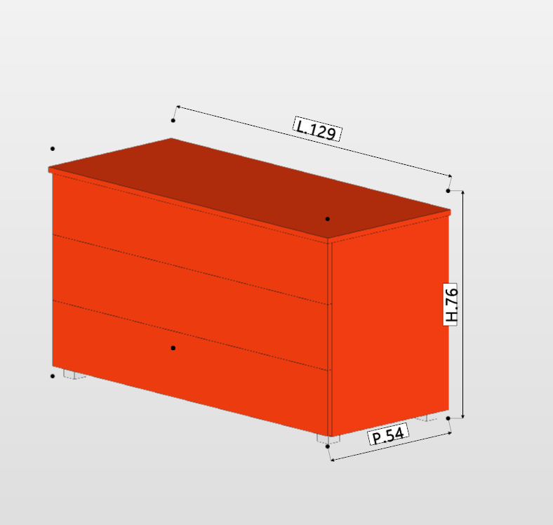 comò laccato arancione