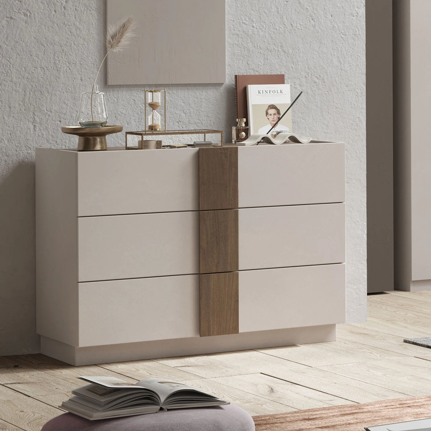 comò cashmere e noce