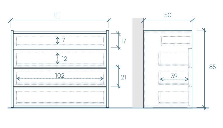 comò bronzo moderno