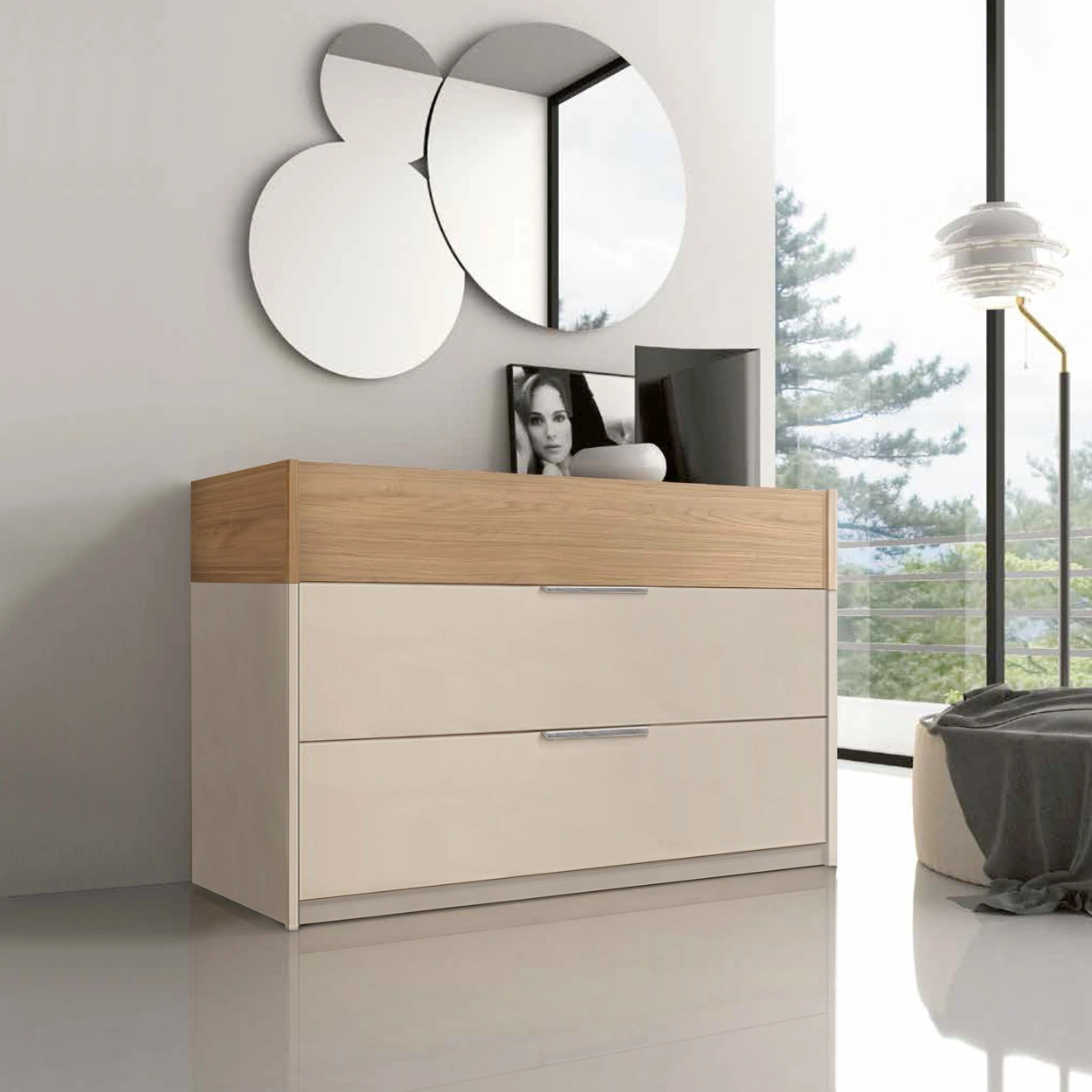 comò economico noce biondo