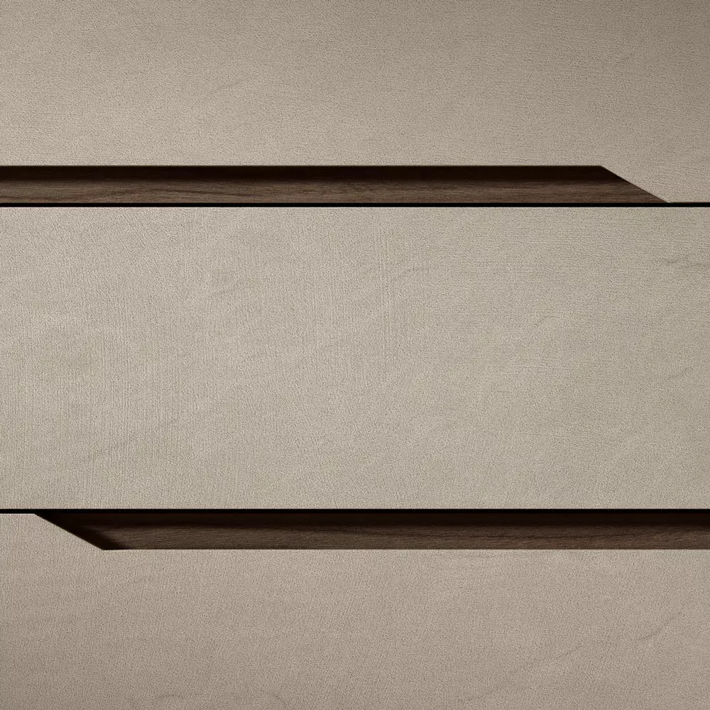 comodino noce con maniglie a gola