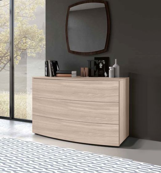 Set comò e comodini Olmo natura, cassetti ammortizzati 