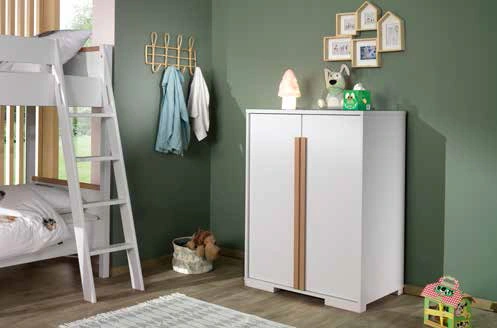 Cameretta moderna composta da armadio 2 ante, letto e comodino 