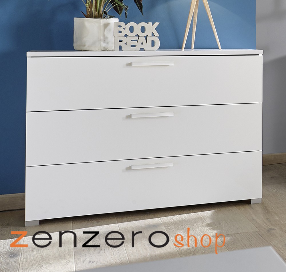 Camera completa con letto bianco in ecopelle con armadio Miss