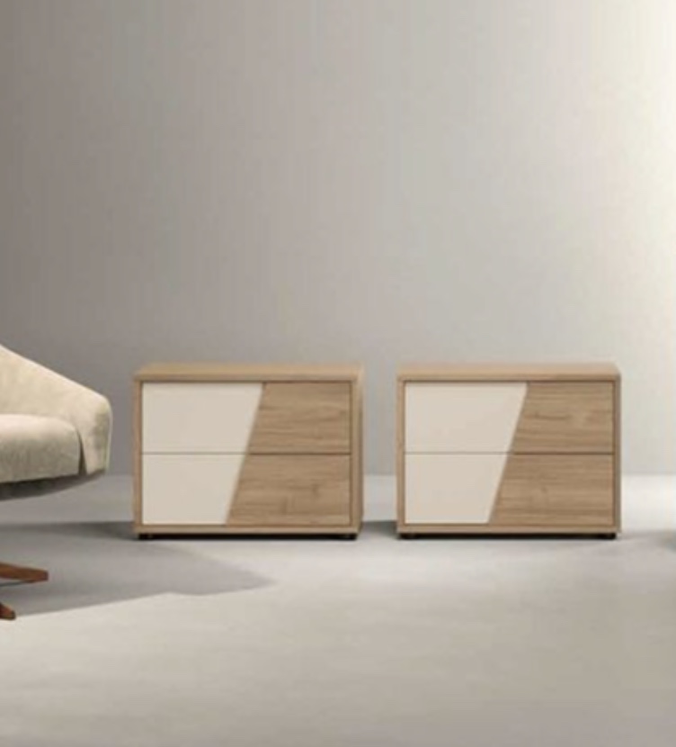 Comodini Noce biondo e Orzo, Made in Italy