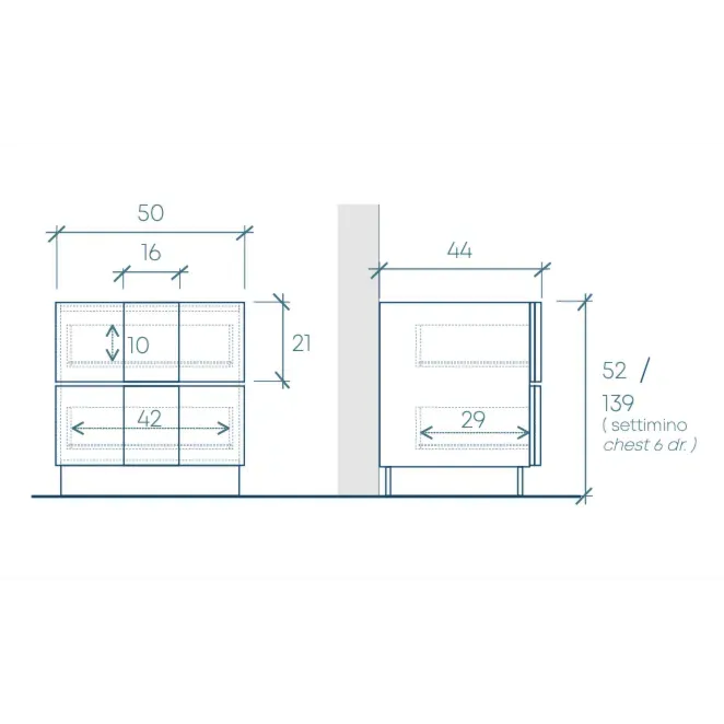 Cameretta Ardesia con letto una piazza e mezza, collezione Mondo Zenzero Shop