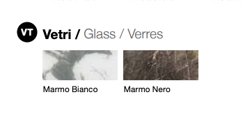 Comò con top in vetro a 6 cassetti, finitura Grigio seta 