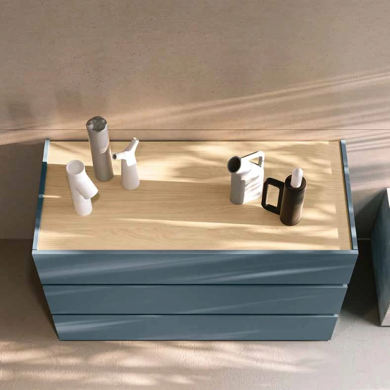 comò petrolio e rovere nordico