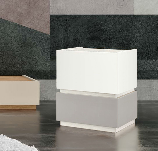 Coppia comodini Bianco Opaco e Agave