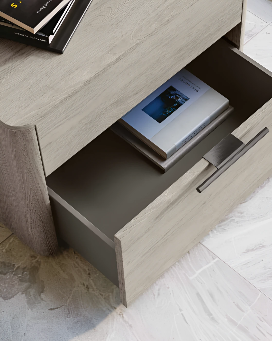 comodino rovere grigio