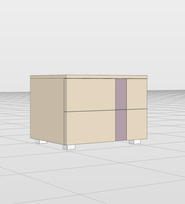 comodino laccato beige