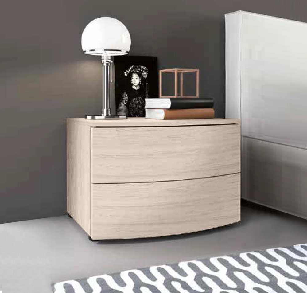Set comò e comodini Olmo natura, cassetti ammortizzati 
