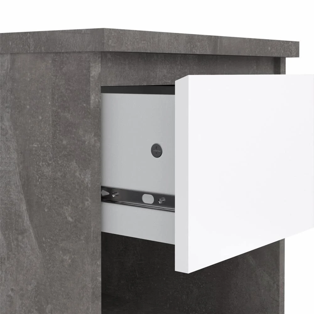 comodino bianco lucido