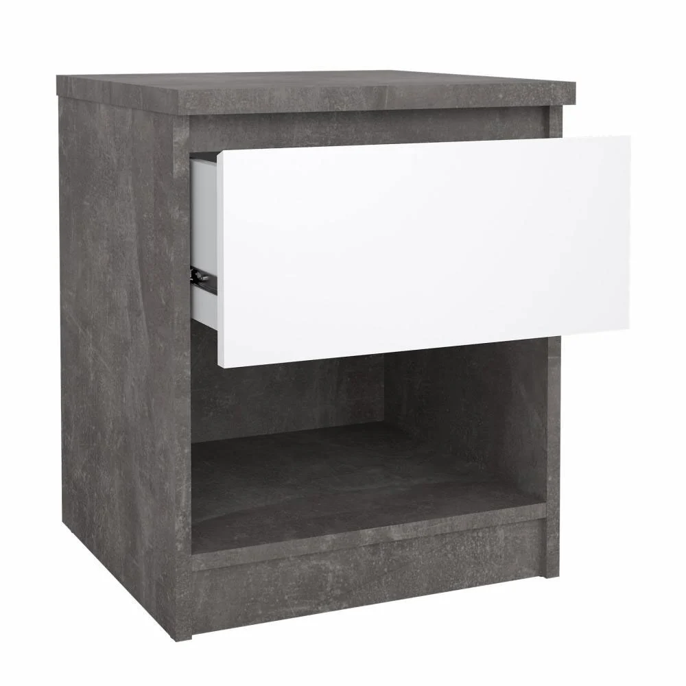 comodino bianco lucido