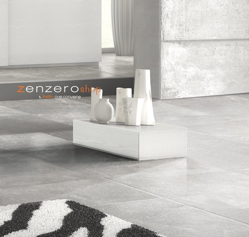 Comodino moderno con 1 cassetto  di alta qualità in finitura Frassinato bianco