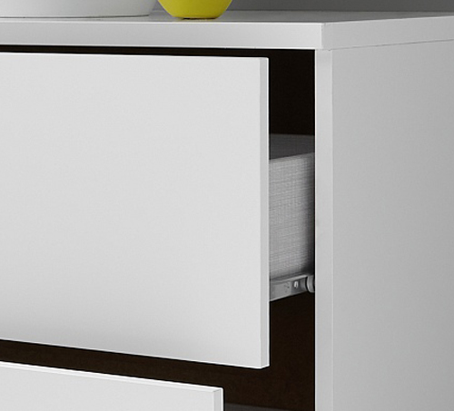 Coppia di comodini moderni 2 cassetti finitura bianco opaco