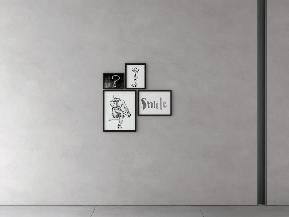 Set astratto formato da 4 tele, dimensioni L.87 x H.87