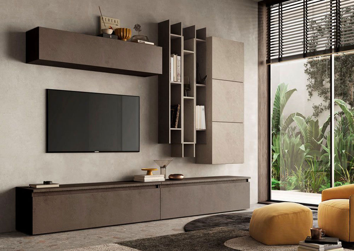 Zona living finitura Bronzo e Argilla, Made in Italy