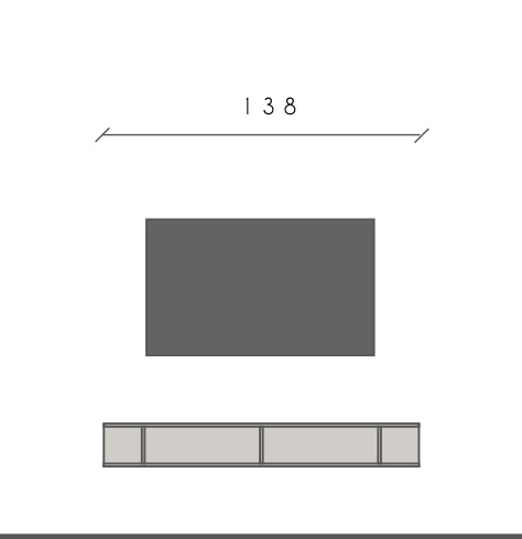 Parete attrezzata con Libreria orizzontale 