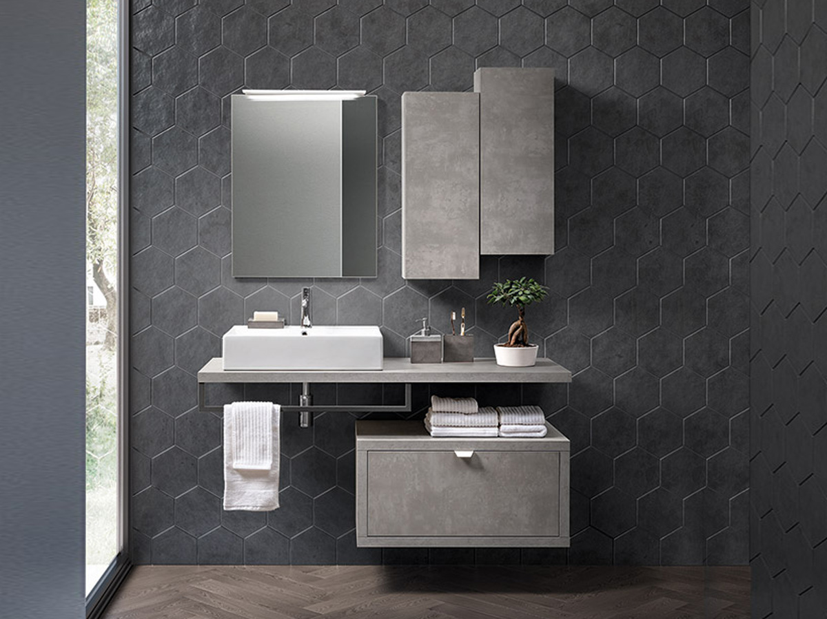 Mobile bagno moderno con piano e un cassetto, Niagara 6