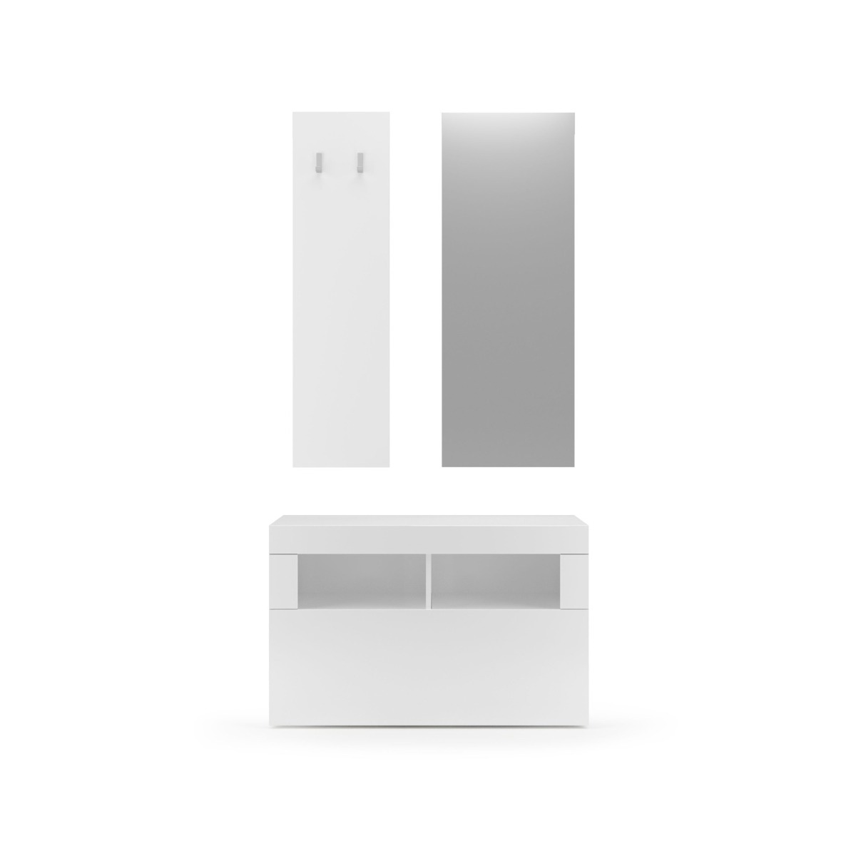 composizione mobili per ingresso bianchi