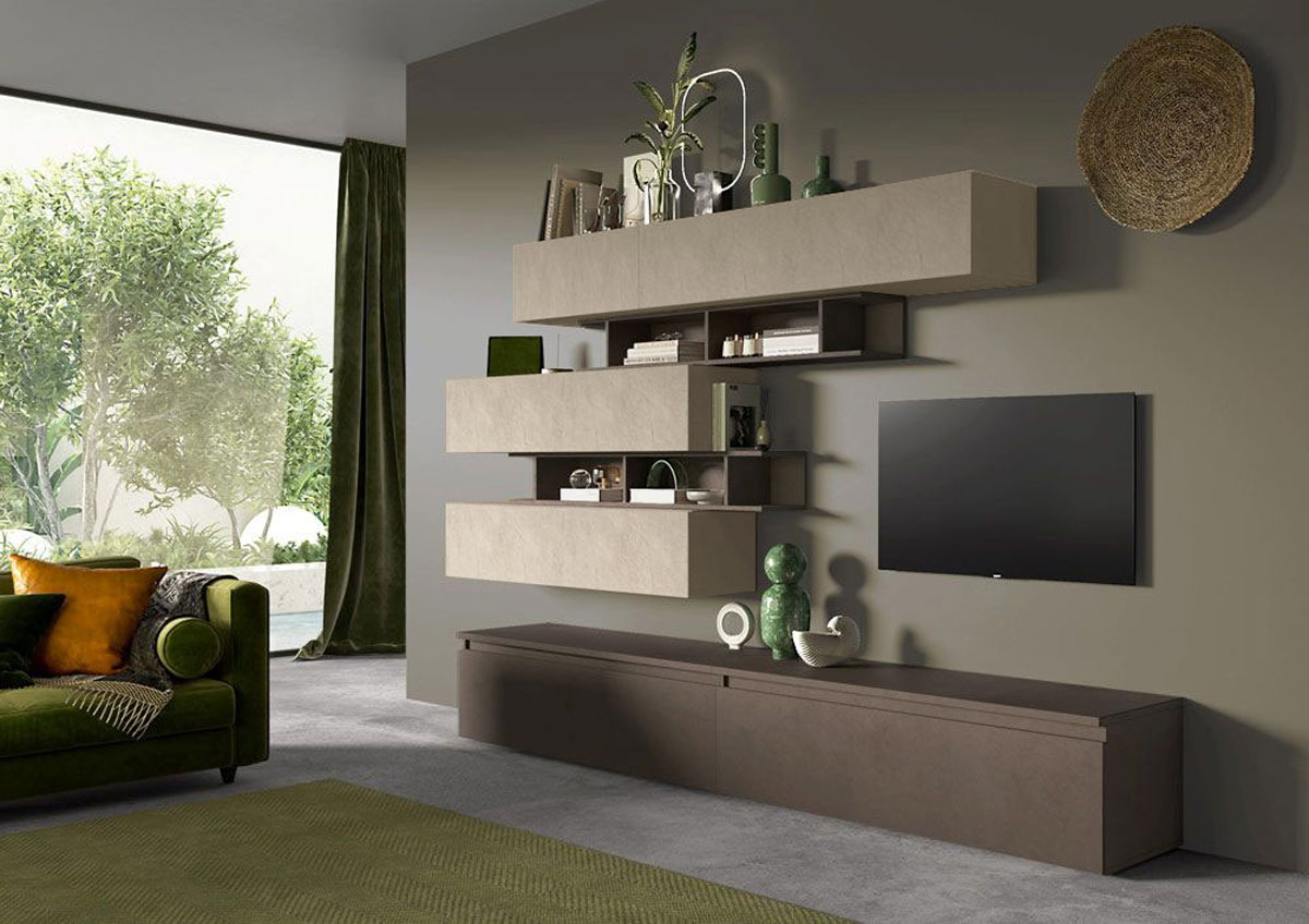 Parete TV  Argilla e Bronzo, Made in Italy