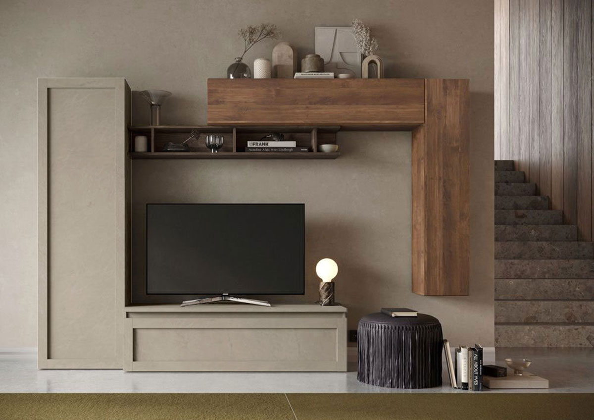 Parete attrezzata finitura Argilla, Bronzo e Mercure, vendita online