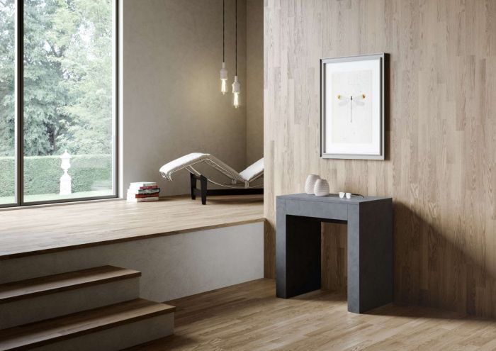 Consolle allungabile, Antracite spatolato, made in Italy