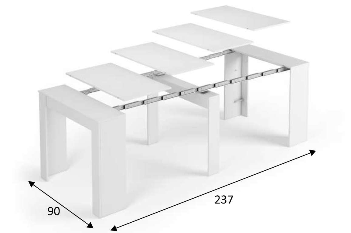 Tavolo consolle allungabile bianco