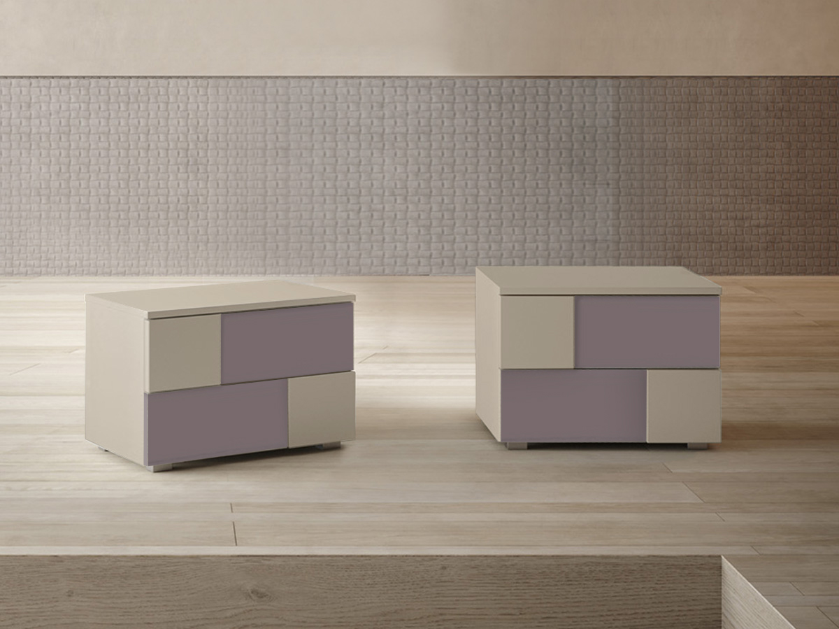 Comodini di design finitura laccato opaco Fango e Tabacco