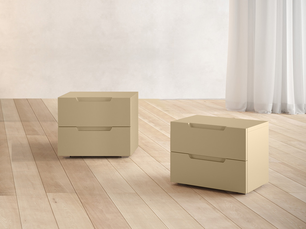 Comodini moderni Collezione Orizzonte, finitura Papiro Zenzero Shop