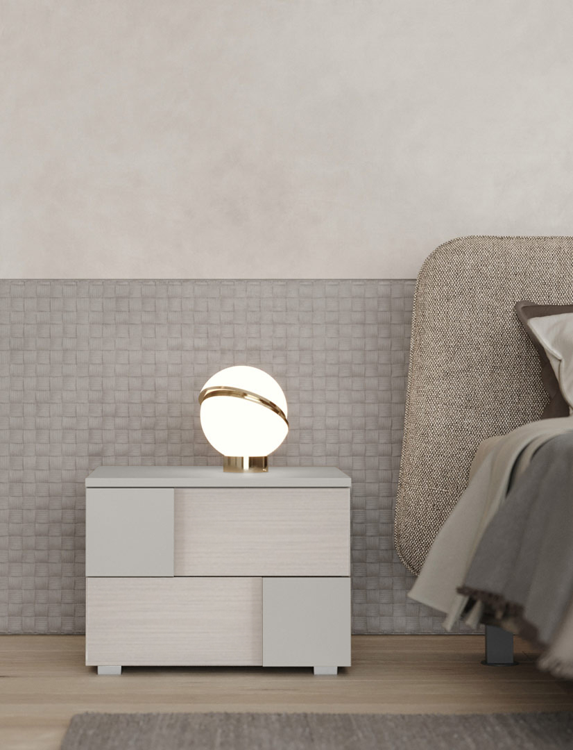 Comodini di design finitura laccato opaco Tele e Nuvola frassinato