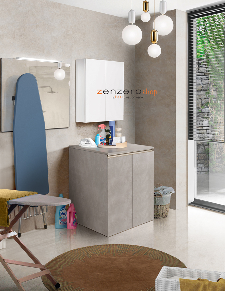 Coprilavatrice con 2 ante Cemento, Havasu 12