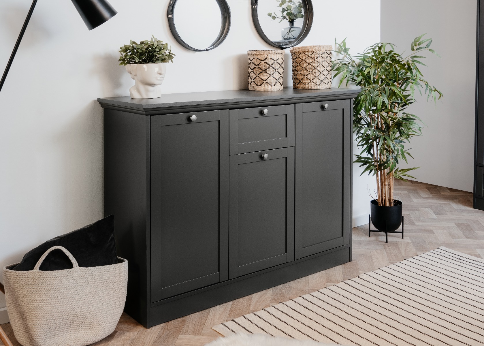 Credenza  3 ante 1 cassetto in finitura Grigio antracite