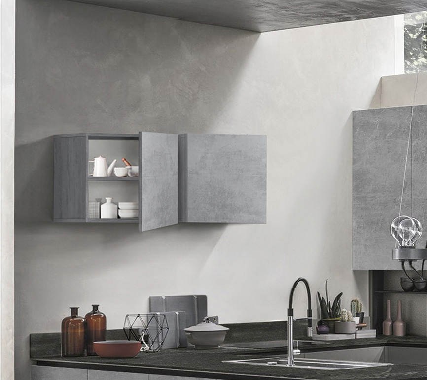 Pensile cubo per cucina sospeso, Beton