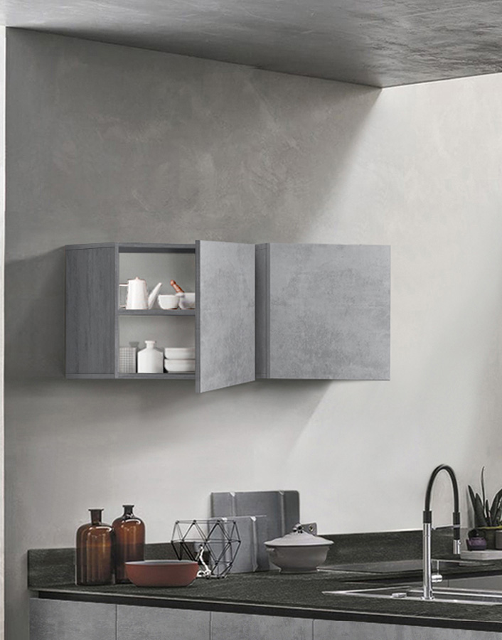 Pensile cubo per cucina sospeso, Beton