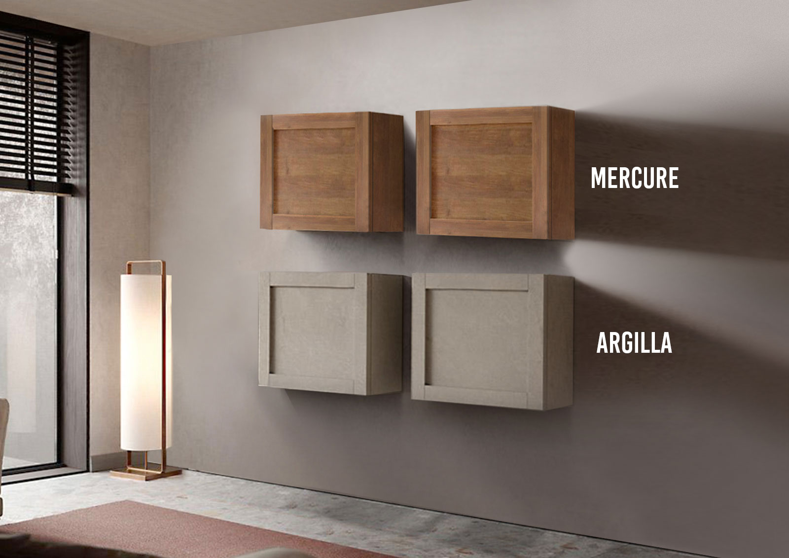 Cubo sospeso con frontale con telaio, disponibile in diverse finiture
