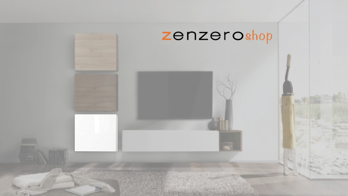 Cubo moderno e di design, Bianco Lucido