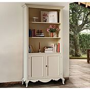 Libreria in legno, 2 ante e 2 ripiani, finitura sabbia