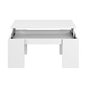 Tavolino basso con contenitore bianco lucido