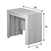 Consolle allungabile in 5 misure diverse, finitura Beton