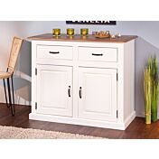 Madia due ante e due cassetti in legno massiccio / bianco