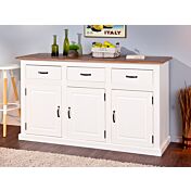 Madia 3 ante e 3 cassetti in legno massiccio / bianco