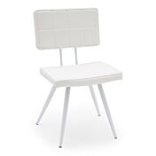 Sedia ecopelle Bianco di Design - texture a quadrati