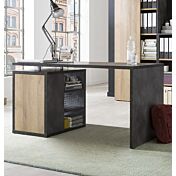 Scrivania Point con 1 anta e 2 ripiani in finitura ossido e rovere