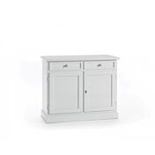 Credenza in legno bianco laccato con pomelli anticati - cm 106x86