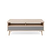 Tavolino Rosvik con 3 cassetti in finitura Grigio Seta, Grigio Perla e Antracite